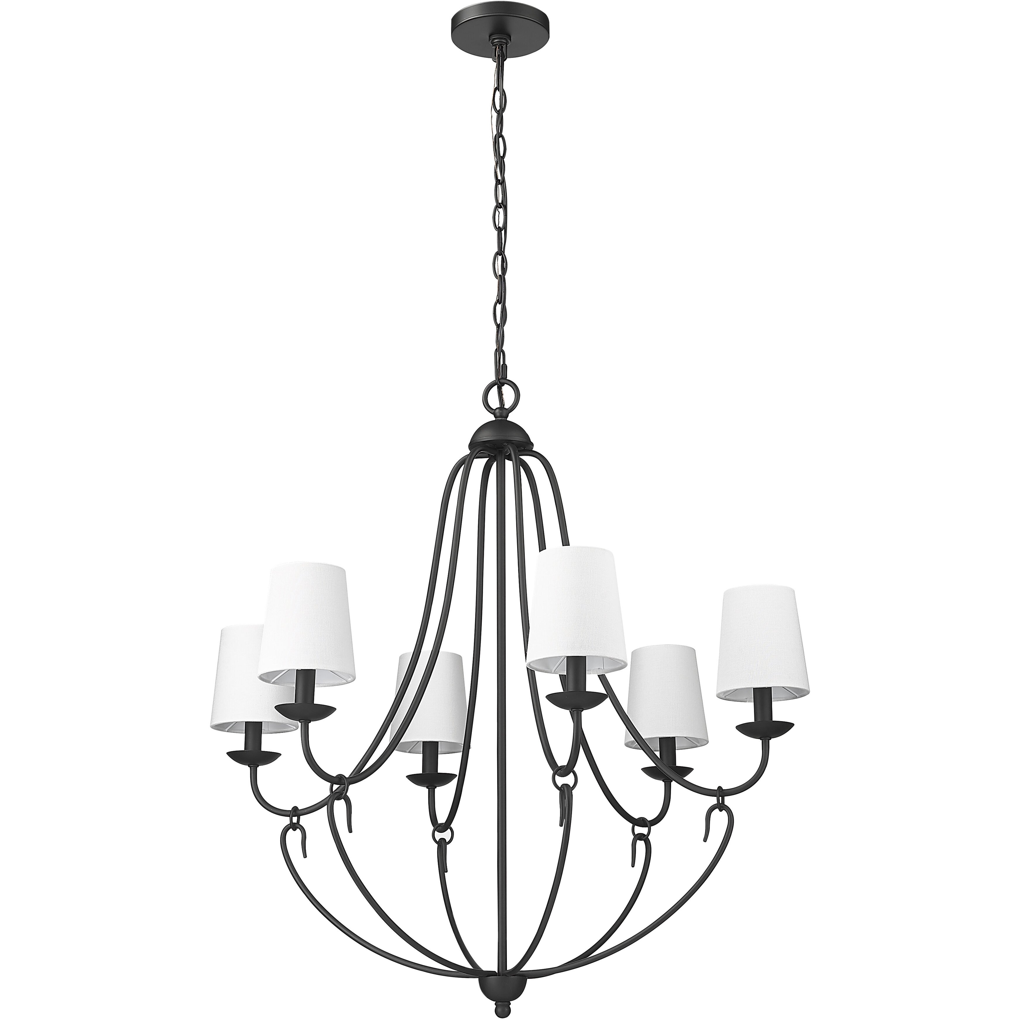Eisley 6 Light 28.5 inch Matte Black Chandelier Ceiling Light